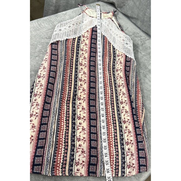 Altar'd State Women's M Sleeveless High Neck Dress‎ Lace Pink Blue Keyhole Boho - Picture 11 of 14
